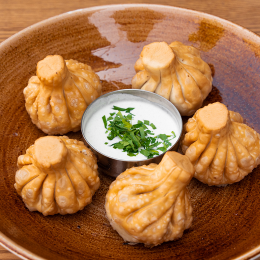 Cмажені хінкалі з куркою та грибами