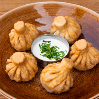 Cмажені хінкалі з куркою та грибами